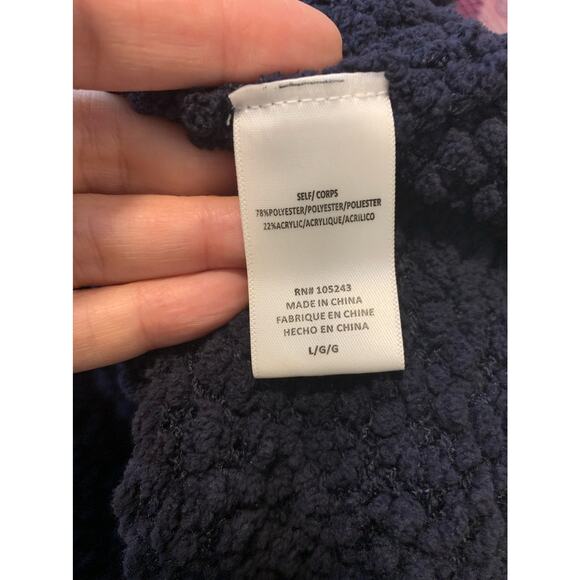 Bobeau Blue Popcorn Turtleneck Sweater size Large - Picture 5 of 11